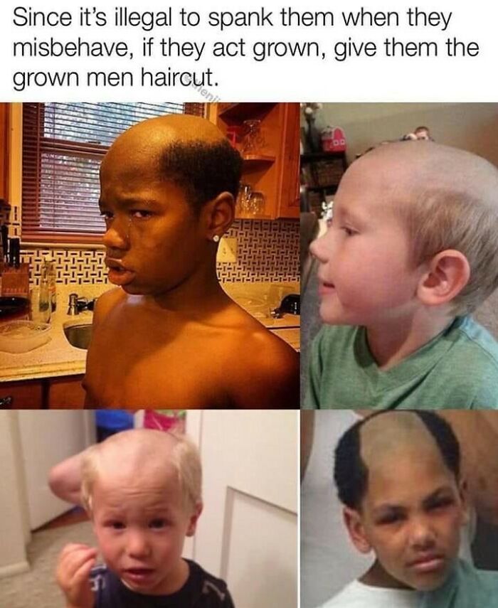 Old Man Haircut On Kids