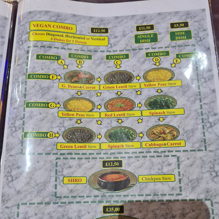 Menu In UK - I'm Sure There's A Better Way To Get This Across? There Aren't Even 9 Different Dishes