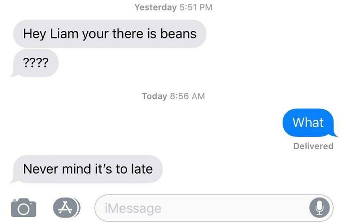 message asking Liam if he is there