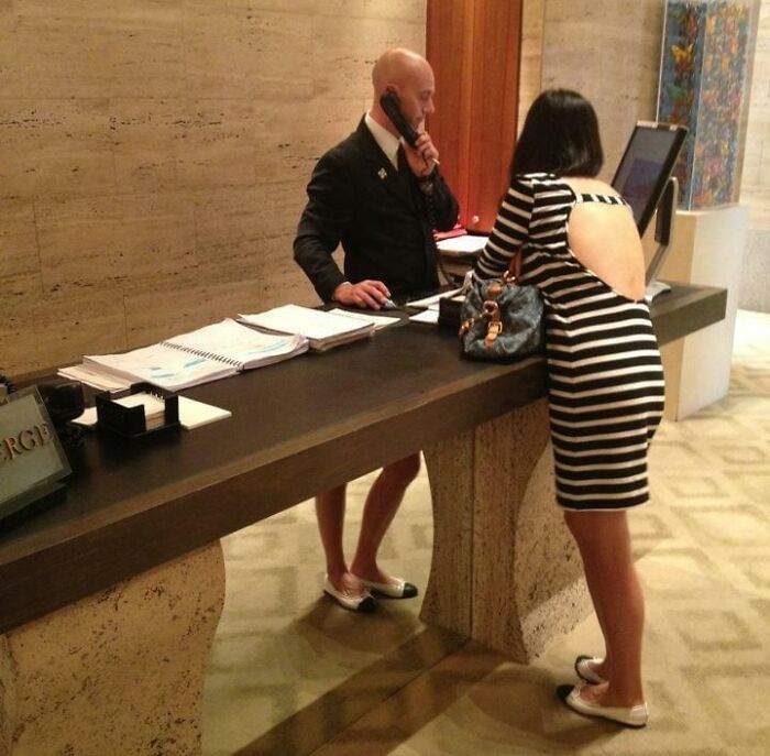 Funny man picture of legs in a hotel lobby 