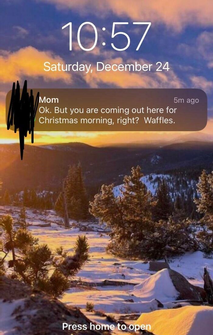 My Mom Made A Very Compelling Argument For Coming Over This Morning