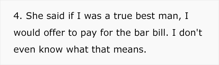 "If I Was A True Best Man, I Would Offer To Pay For The Bar Bill": Bridezilla Has A List Of Ridiculous Requirements For Best Man, He Surprises Her With A Toast "If I Was A True Best Man, I Would Offer To Pay For The Bar Bill": Bridezilla Has A List Of Ridiculous Requirements For Best Man, He Surprises Her With A Toast