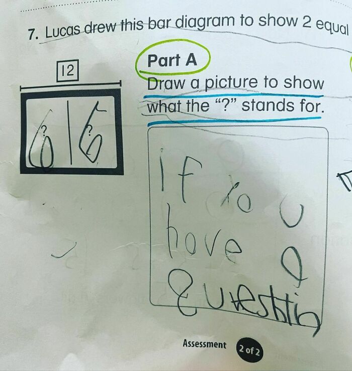 From Mickey’s Math Test… Aside From Not Drawing A Picture, Is He Really Wrong Though?