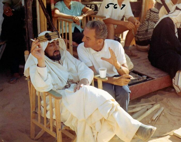 Alec Guinness As King Faisal 1 & Director David Lean On The Set Of Lawrence Of Arabia