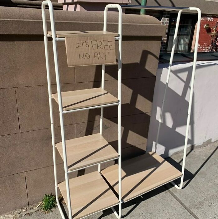 “It’s Free. No Pay”. Even A Normal Stoop Sign Makes Us 😊. 77 Lafayette Ave