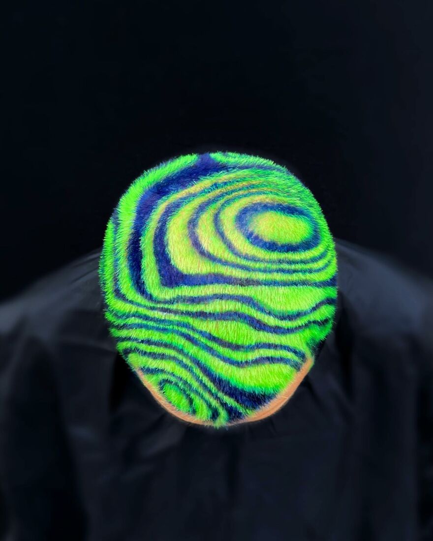 Hairdresser Uses Her Clients' Heads As A Canvas And The Result Is Incredible