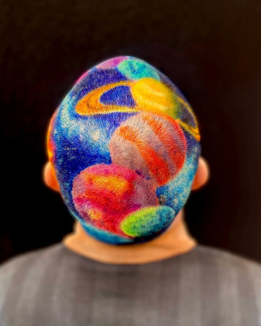 Hairdresser Uses Her Clients' Heads As A Canvas And The Result Is Incredible
