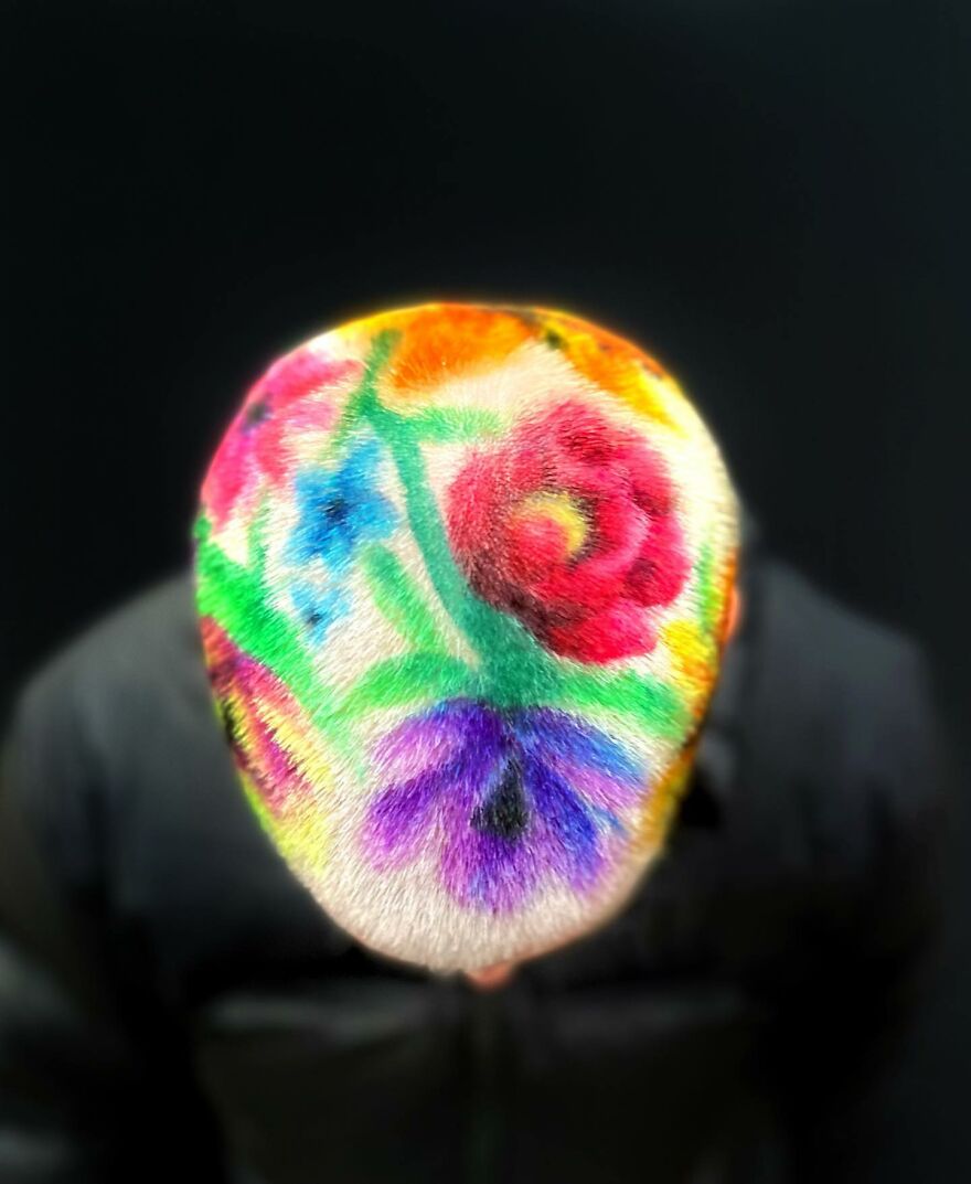 Hairdresser Uses Her Clients' Heads As A Canvas And The Result Is Incredible