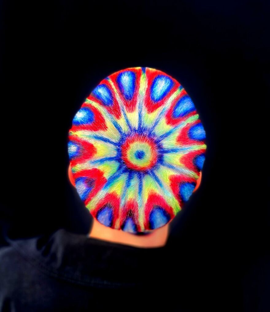 Hairdresser Uses Her Clients' Heads As A Canvas And The Result Is Incredible