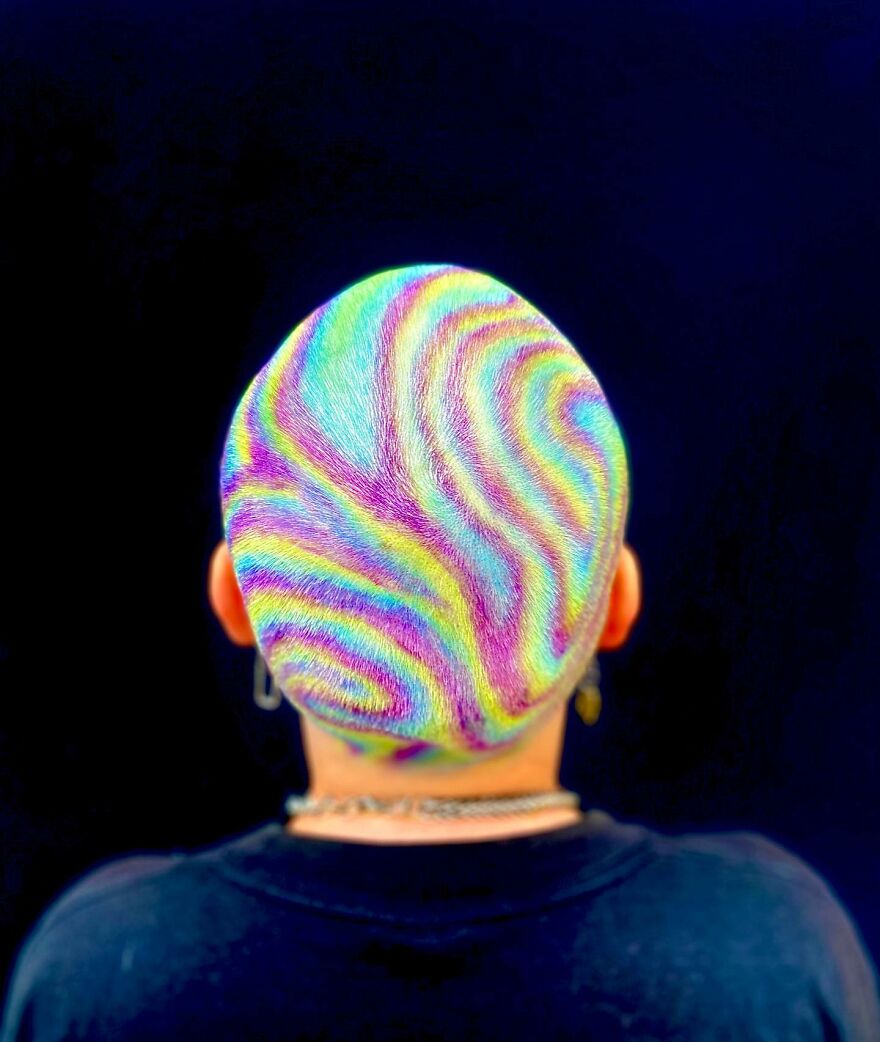 Hairdresser Uses Her Clients' Heads As A Canvas And The Result Is Incredible