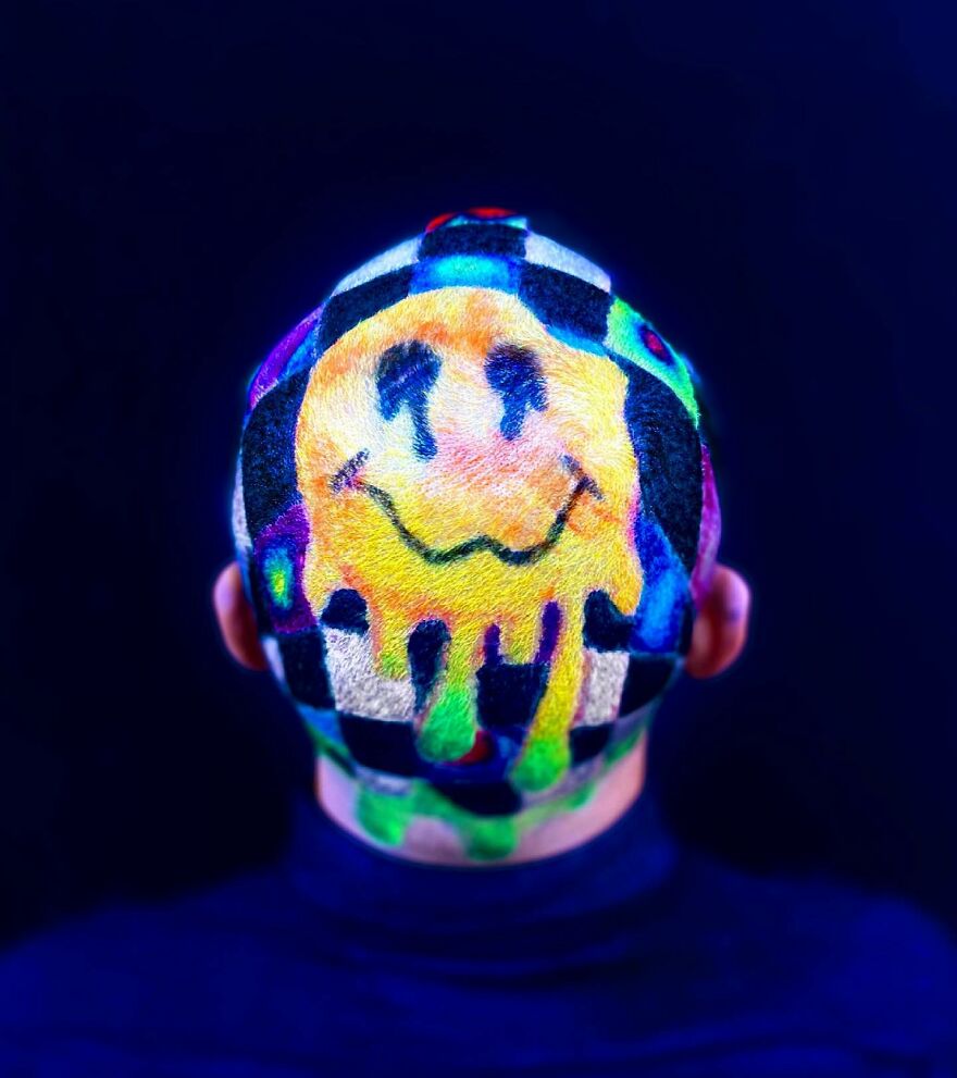 Hairdresser Uses Her Clients' Heads As A Canvas And The Result Is Incredible