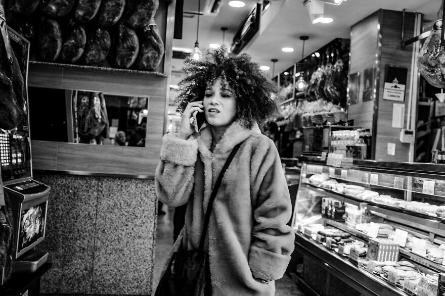 Concerned Girl In A Butcher Shop
