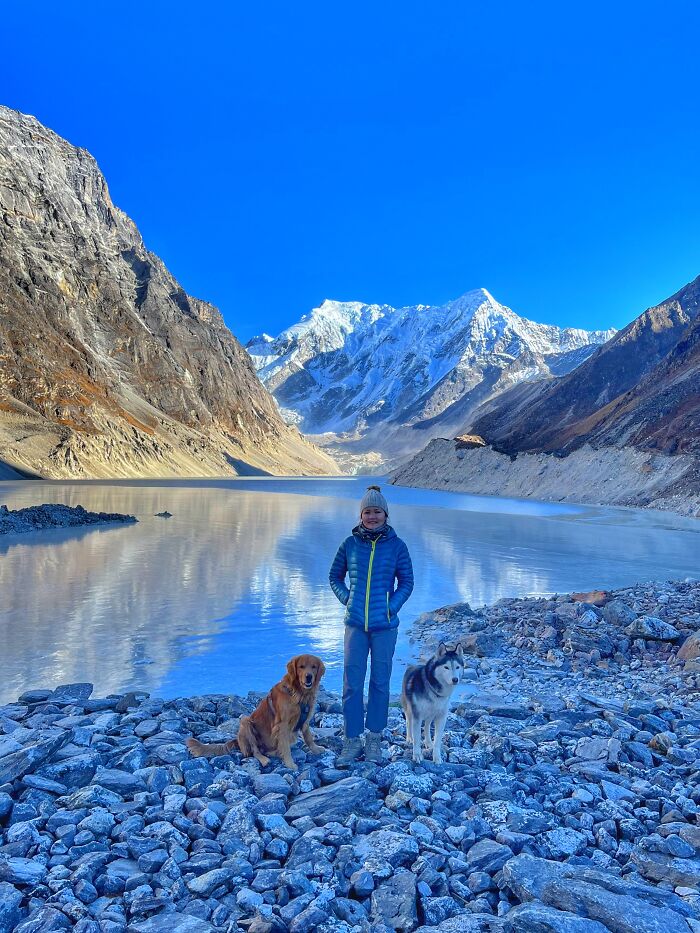 Hiking With My Two Dogs Is My Biggest Passion, Here Are Some Highlights Of Our Tsho Rolpa Glacial Lake Adventure