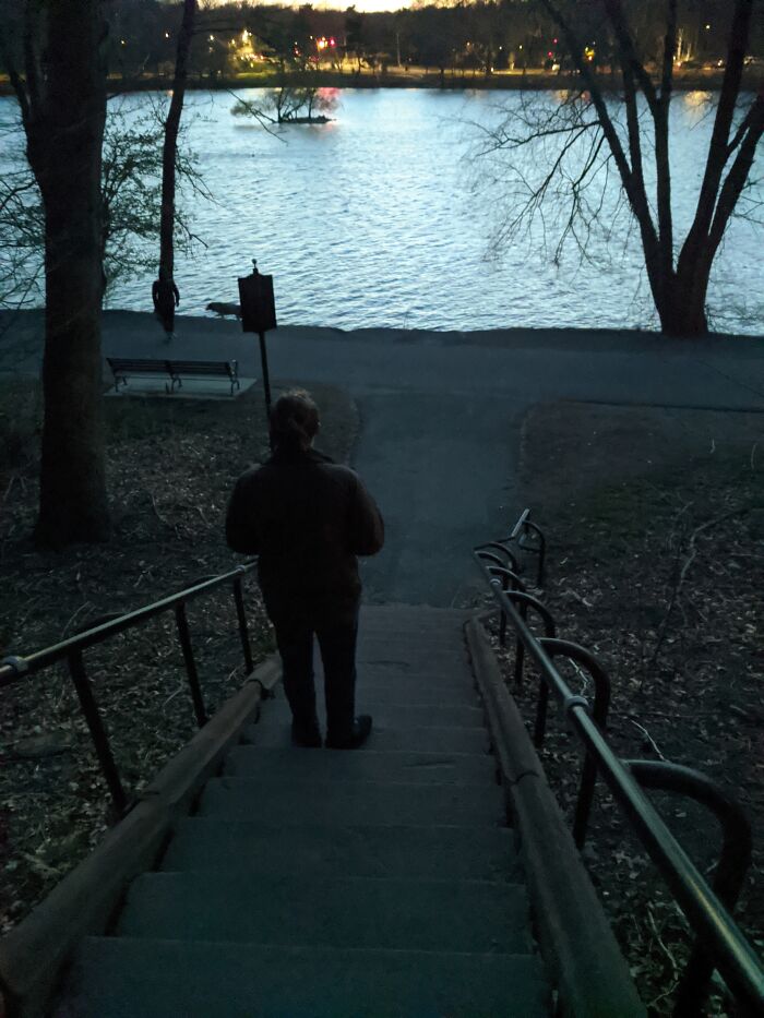 Walking Around A Pond In Boston At Night With My Boyfriend. Such A Comfortable Vibe, Makes Me Very Happy