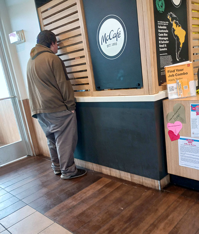 This Guy Was Staring Through The Cracks At The Girls Working At McDonald's