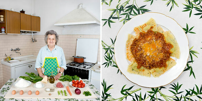 Marisa, 80, Italy: Swiss Chard And Ricotta Ravioli With Meat Sauce