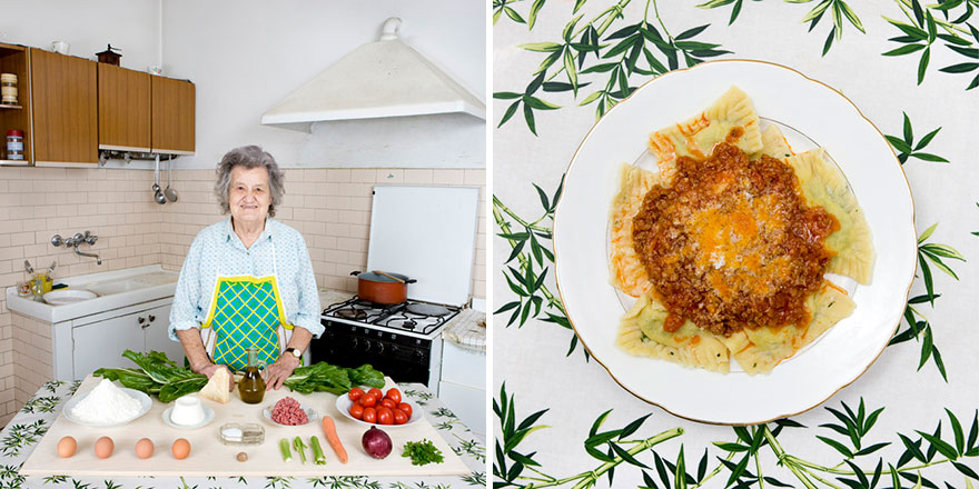 Marisa, 80, Italy: Swiss Chard And Ricotta Ravioli With Meat Sauce