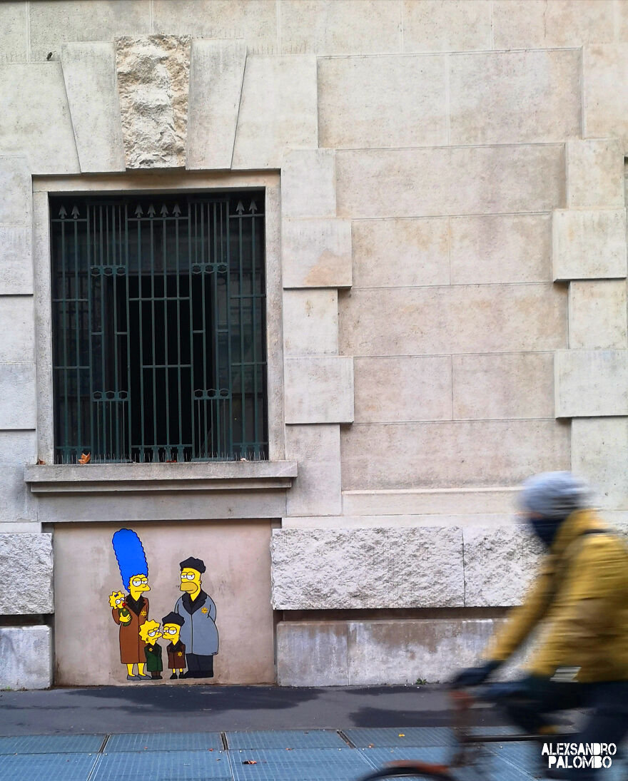 The Simpsons Holocaust Mural Was Targeted By 'Anti-Semitic' Vandalists At Shoah Memorial Museum In Milan (9 Pics)