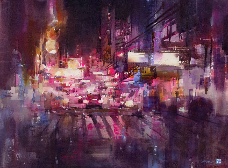The City At Night: I Painted A Series Of Watercolor Cityscapes, Here Are My Personal Favorites (5 Pics) The City At Night: I Painted A Series Of Watercolor Cityscapes, Here Are My Personal Favorites (5 Pics)