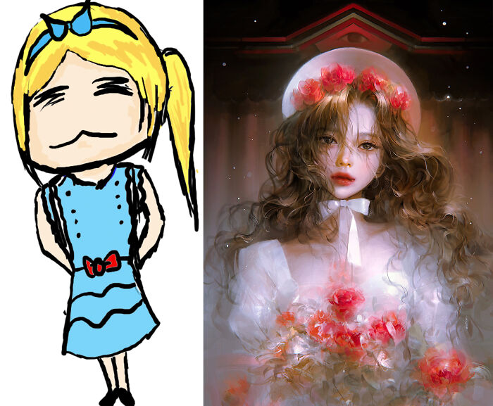 Twitter Artists Reveal Their First And Their Most Recent Artworks To Compare Their Art Improvement Over The Years (30 Pics)