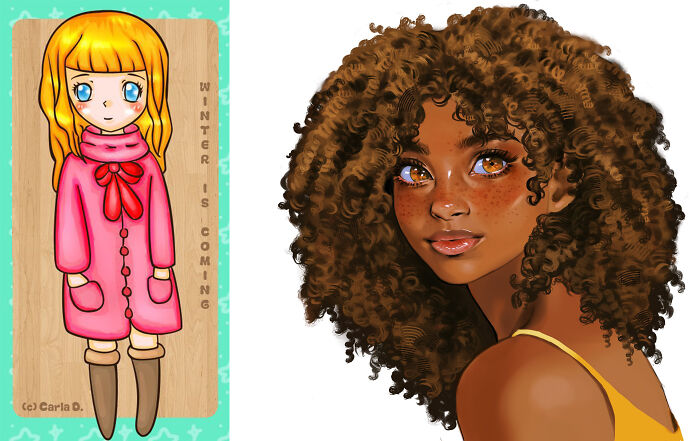 Twitter Artists Reveal Their First And Their Most Recent Artworks To Compare Their Art Improvement Over The Years (30 Pics)