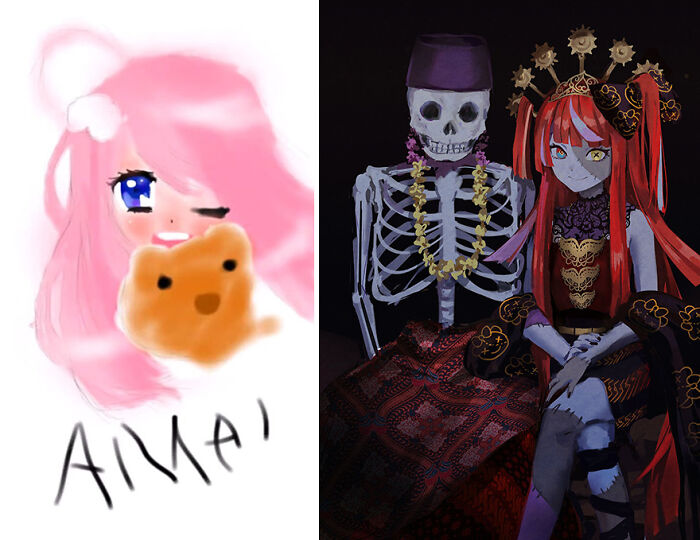 Twitter Artists Reveal Their First And Their Most Recent Artworks To Compare Their Art Improvement Over The Years (30 Pics)