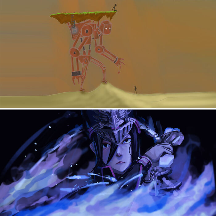 Twitter Artists Reveal Their First And Their Most Recent Artworks To Compare Their Art Improvement Over The Years (30 Pics)