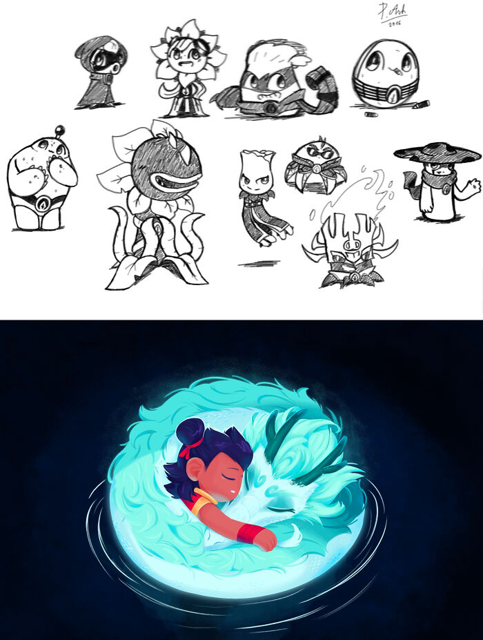 Twitter Artists Reveal Their First And Their Most Recent Artworks To Compare Their Art Improvement Over The Years (30 Pics)