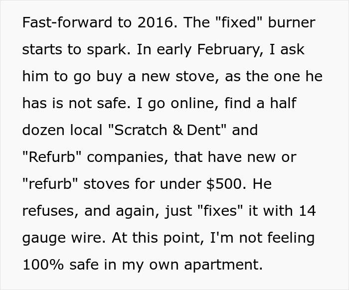 Landlord Won’t Listen To Tenant And Fix Stove For $500, Pays $10K Instead Landlord Won’t Listen To Tenant And Fix Stove For $500, Pays $10K Instead