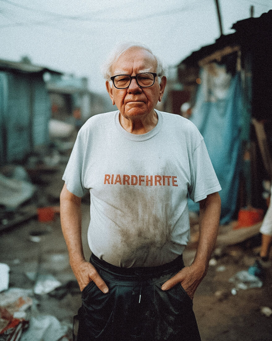 I Used AI To See What Some Of The Richest People In The World Might Look Like If They Were Poor (7 Pics)