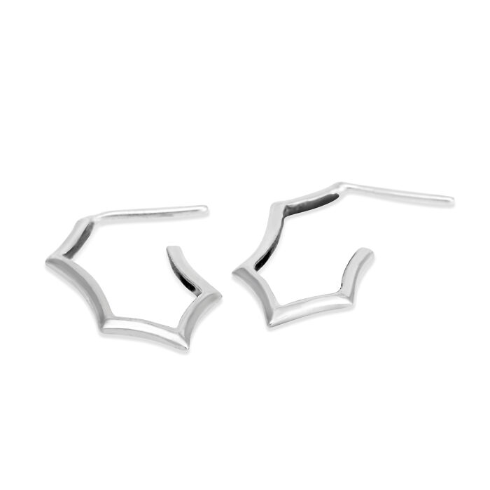 Morgana - Single Hexagon Hoop Earrings