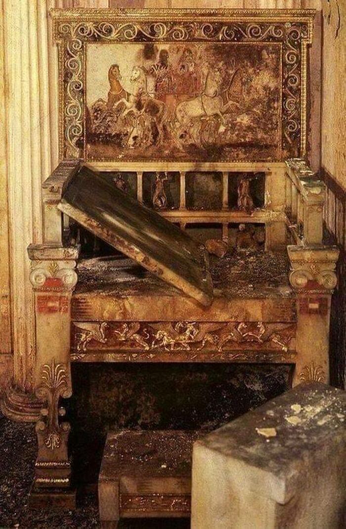 Throne Of Queen Eyridice, Grandmother Of Alexander The Great. Throne Was Discovered In 1987, Inside The Double-Chambered Tomb Of Aigai (Vergina) In Macedonia, Greece, 340 Bc