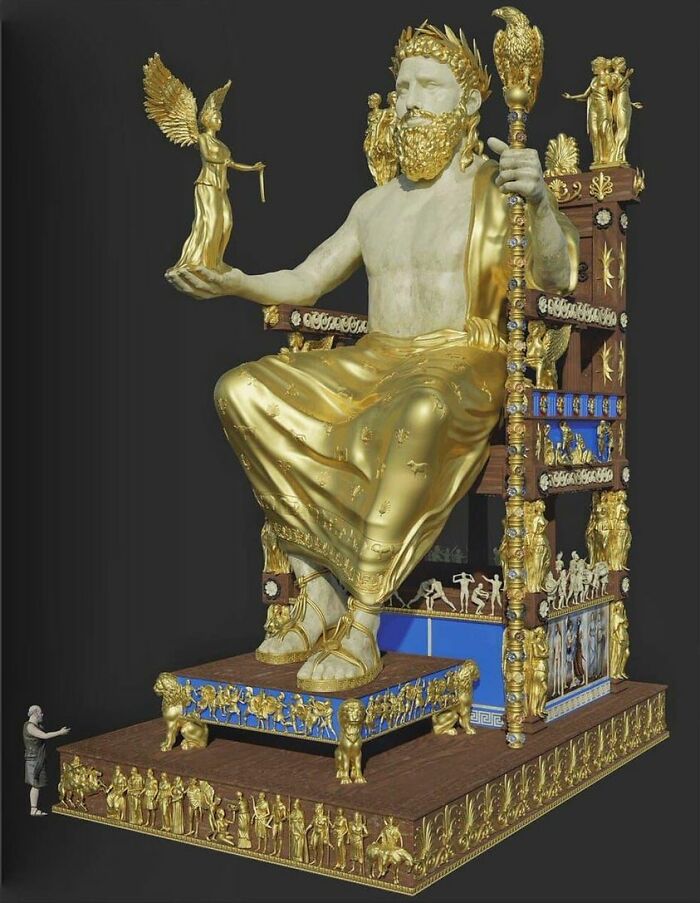 The Monumental Statue Of Zeus At Olympia In Greece Was One Of The Seven Wonders Of The Ancient World