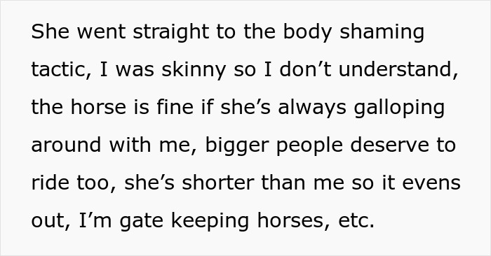 Horse Owner Doesn’t Let Her Overweight Friend Ride One Of The Animals, Gets Accused Of Body-Shaming Her Horse Owner Doesn’t Let Her Overweight Friend Ride One Of The Animals, Gets Accused Of Body-Shaming Her