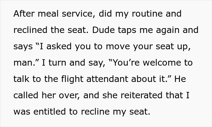 &ldquo;She Reiterated That I Was Entitled To Recline My Seat&rdquo;: Guy Asks For Flight Attendant&rsquo;s Backup After Being Criticized By The Passenger Behind Him