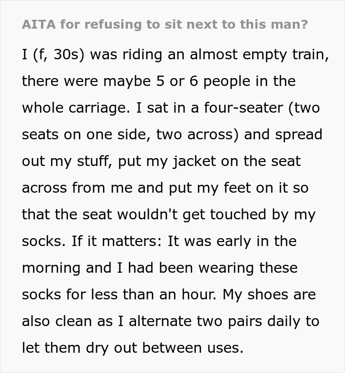 Woman On An Almost Empty Train Gets Labeled A Jerk By A Man For Refusing To Move Her Stuff So He Could Sit Next To Her For The Second Time