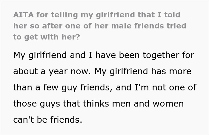 Guy Tells His Girlfriend "I Told You So" After Her Male Friend Tried To Hit On Her, Asks If He Was A Jerk