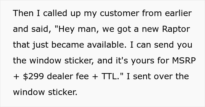 Customer&rsquo;s Entitlement Backfires When Car Dealership Cancels The Deal Last-Minute And Sells The Vehicle To Someone Else 