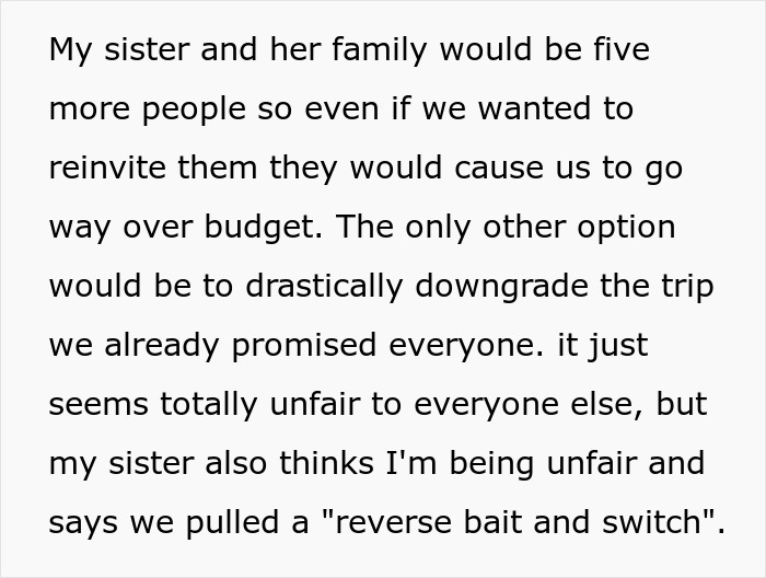 &ldquo;AITA For Not Reinviting My Sister And Her Family To My Wedding After We Changed It?&rdquo;