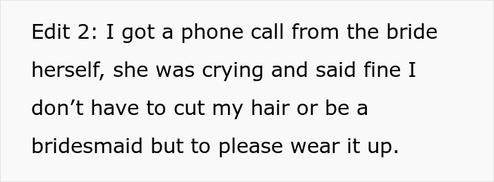 Woman Wants To Drop Out As Bridesmaid At Sister's Wedding After Her Ridiculous Hairstyle Request