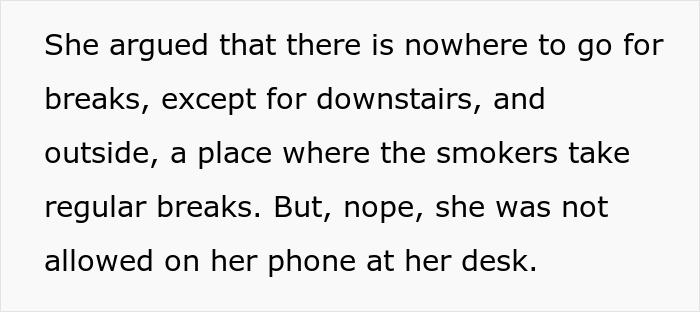 &ldquo;She Took Breaks As Frequently As The Smokers Did&rdquo;: Employee Gets Reported For Being On Her Phone During Lunchtime, Ends Up Maliciously Complying