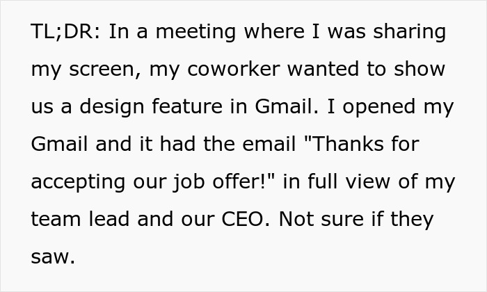 Woman Opens Up About Accidentally Showing Her Newly Accepted Job Offer To CEO Before She Gave Her Notice