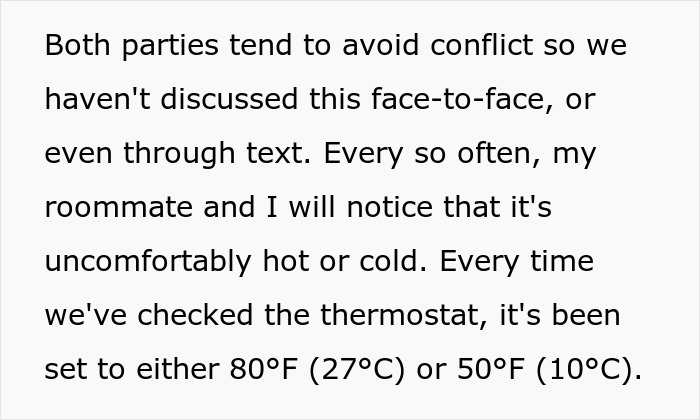 Person Is Sick And Tired Of Roommates Setting The Thermostat To Extreme Temperatures, Decides To Teach Them A Lesson
