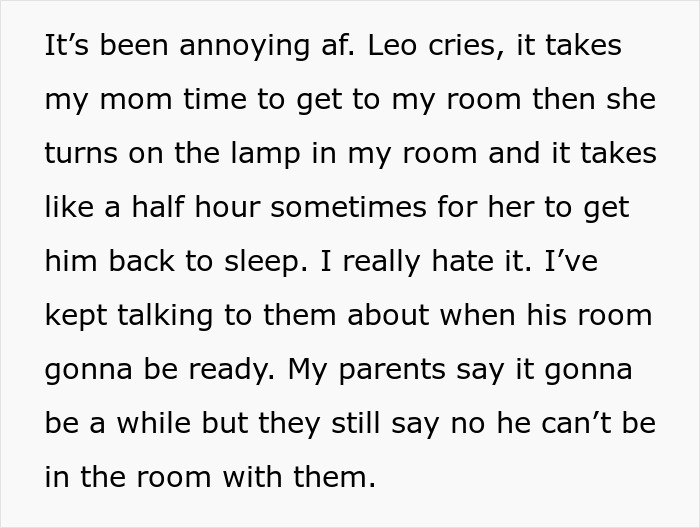 Parents Put 2-Month-Old Baby In Teen Brother's Room Because Dad Can't Sleep, He Finally Loses It