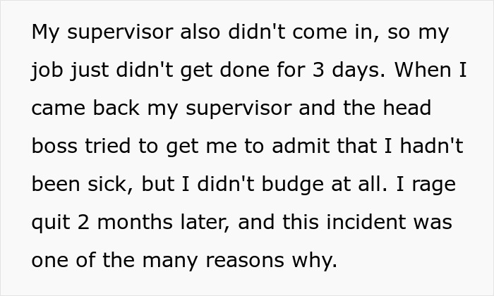 Boss Tries To Cancel Employee’s Day Off, So She Calls In Sick For Three, And The Whole Place Falls Apart Boss Tries To Cancel Employee’s Day Off, So She Calls In Sick For Three, And The Whole Place Falls Apart