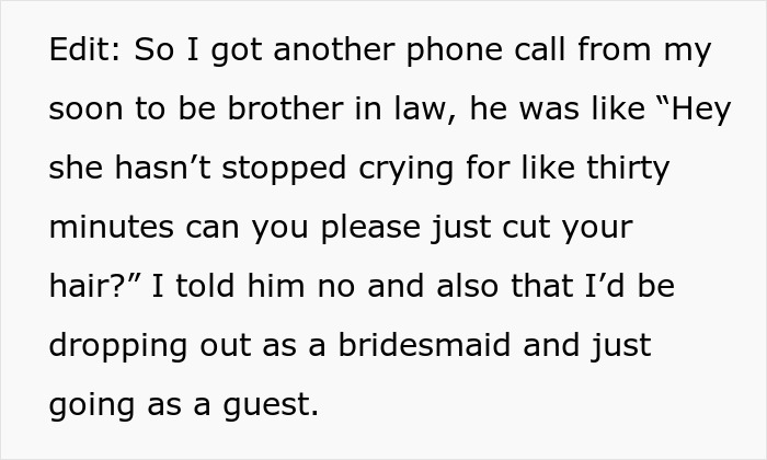 Woman Wants To Drop Out As Bridesmaid At Sister's Wedding After Her Ridiculous Hairstyle Request