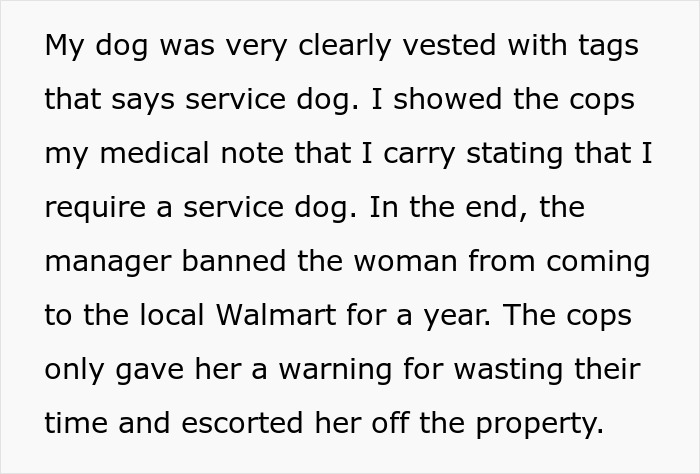 Karen Has A Meltdown Over Service Dog And Calls The Cops, Gets Banned From Walmart For A Year