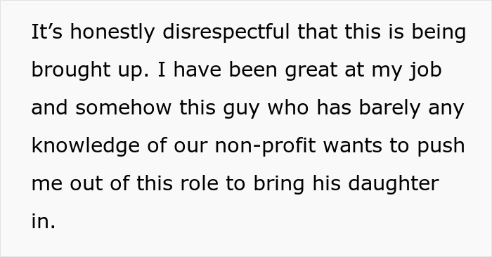 Efficient Employee Asks For A Raise, New Manager Threatens To Replace Them With His Teen Daughter At A Cheaper Rate Efficient Employee Asks For A Raise, New Manager Threatens To Replace Them With His Teen Daughter At A Cheaper Rate