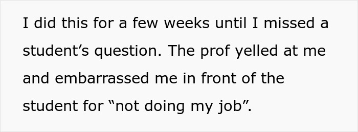 Professor Abuses Assistant's Time, Is Shocked When Their Overtime Runs Out And Things Hit The Fan