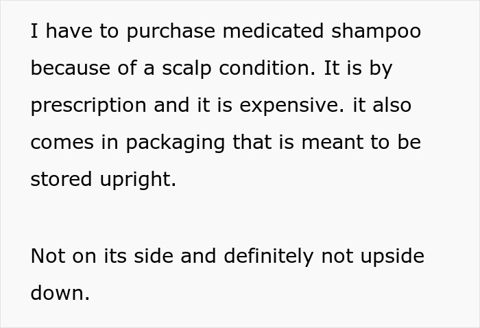Parent Teaches Their Adult Children A Lesson After They Repeatedly Turn Their Medicated Shampoo Bottle Upside Down